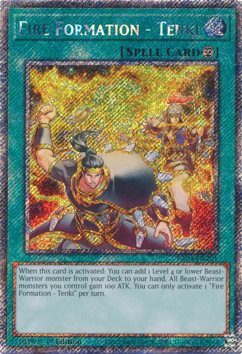 Fire Formation - Tenki [RA04-EN201] Platinum Secret Rare | Gear Gaming Fayetteville