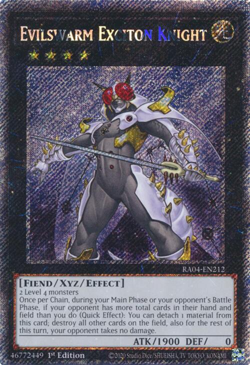 Evilswarm Exciton Knight [RA04-EN212] Platinum Secret Rare | Gear Gaming Fayetteville