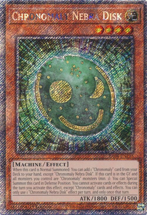 Chronomaly Nebra Disk [RA04-EN213] Platinum Secret Rare | Gear Gaming Fayetteville
