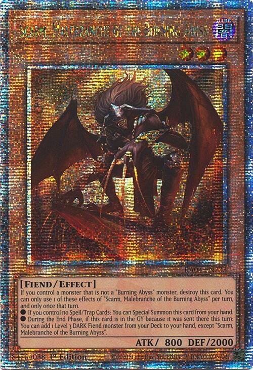 Scarm, Malebranche of the Burning Abyss [RA04-EN233] Quarter Century Secret Rare | Gear Gaming Fayetteville