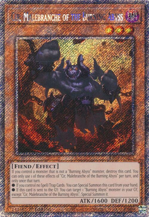 Cir, Malebranche of the Burning Abyss [RA04-EN235] Platinum Secret Rare | Gear Gaming Fayetteville