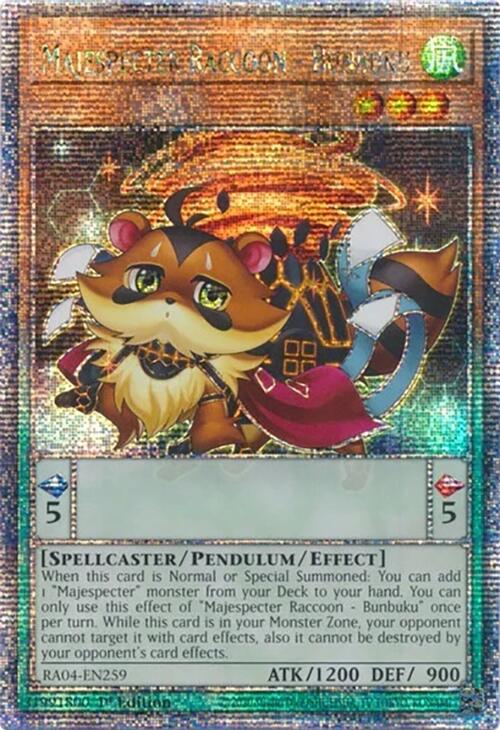 Majespecter Raccoon - Bunbuku [RA04-EN259] Quarter Century Secret Rare | Gear Gaming Fayetteville