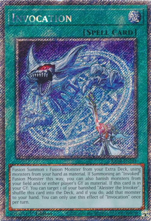 Invocation [RA04-EN281] Platinum Secret Rare | Gear Gaming Fayetteville