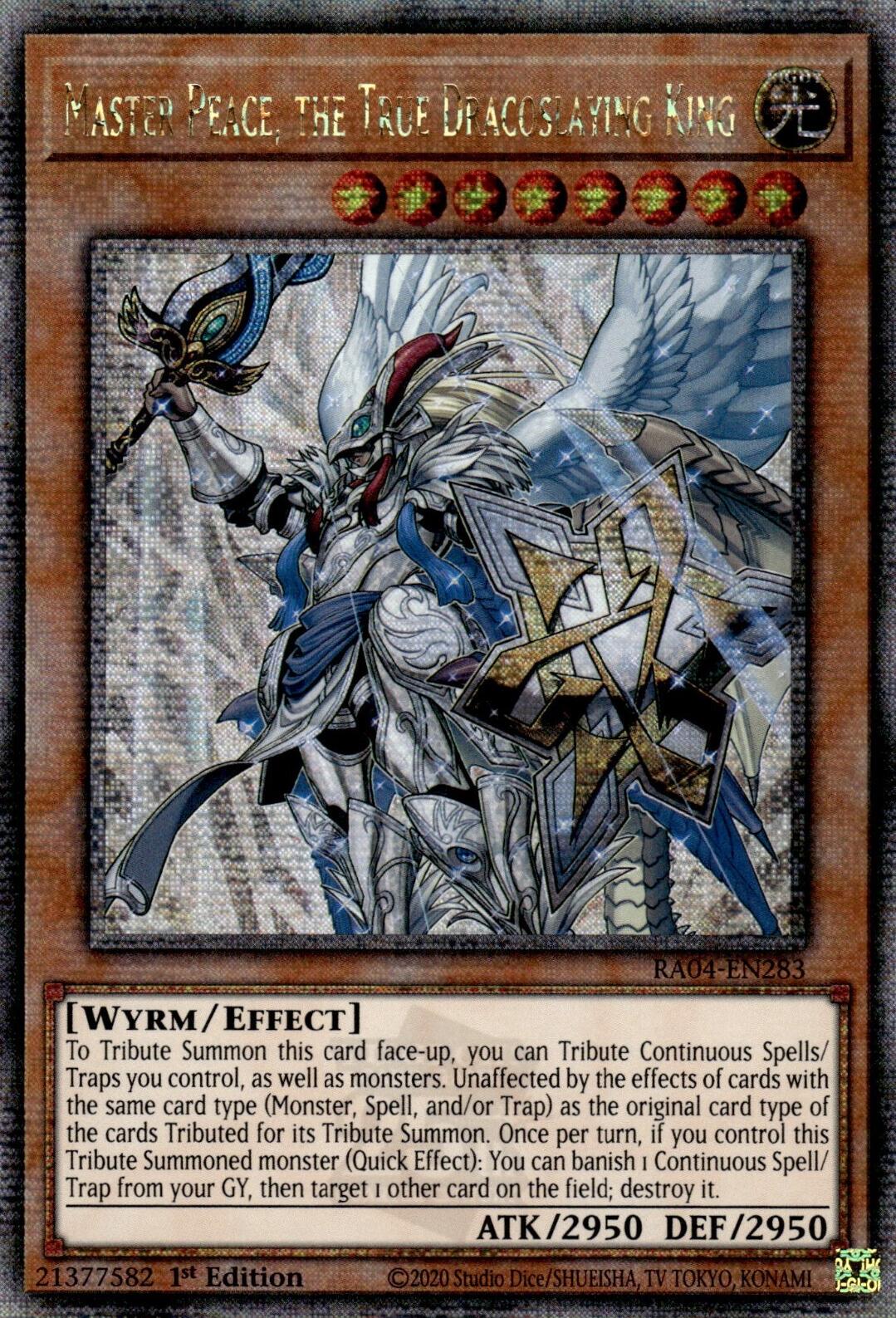 Master Peace, the True Dracoslaying King [RA04-EN283] Quarter Century Secret Rare | Gear Gaming Fayetteville