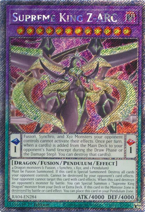Supreme King Z-ARC [RA04-EN284] Platinum Secret Rare | Gear Gaming Fayetteville