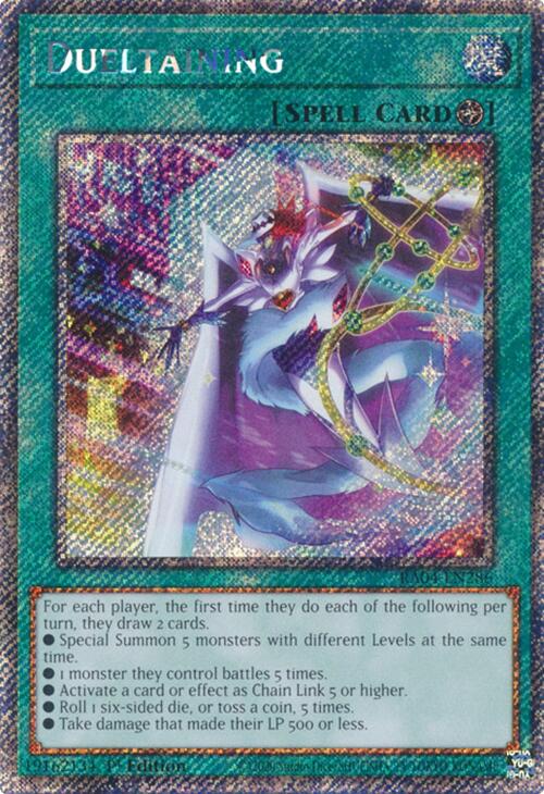 Dueltaining [RA04-EN286] Platinum Secret Rare | Gear Gaming Fayetteville