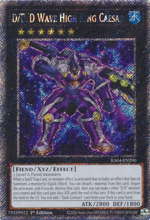 D/D/D Wave High King Caesar [RA04-EN290] Platinum Secret Rare | Gear Gaming Fayetteville