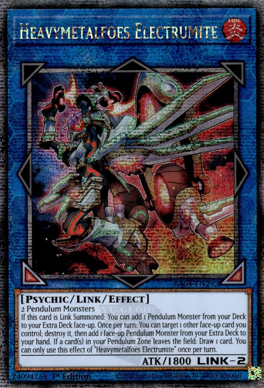 Heavymetalfoes Electrumite [RA04-EN292] Quarter Century Secret Rare | Gear Gaming Fayetteville