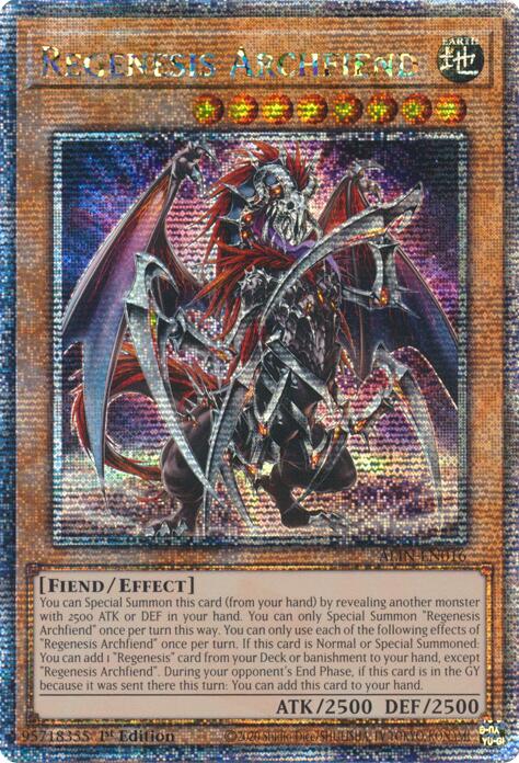 Regenesis Archfiend [ALIN-EN016] Quarter Century Secret Rare | Gear Gaming Fayetteville
