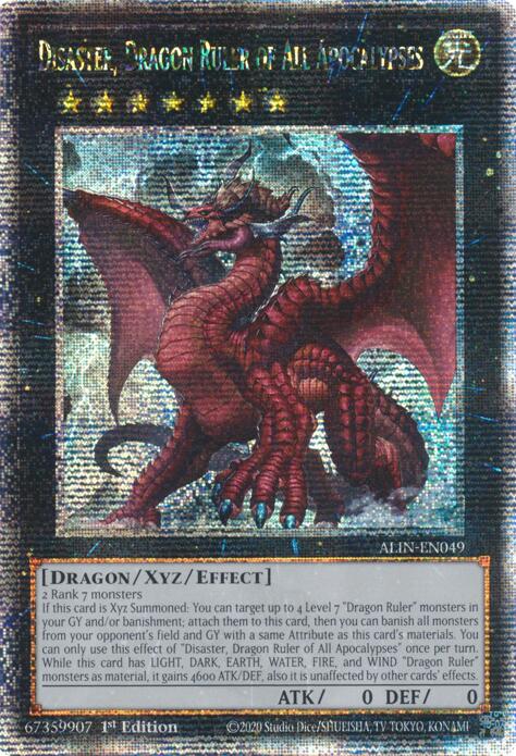 Disaster, Dragon Ruler of All Apocalypses [ALIN-EN049] Quarter Century Secret Rare | Gear Gaming Fayetteville