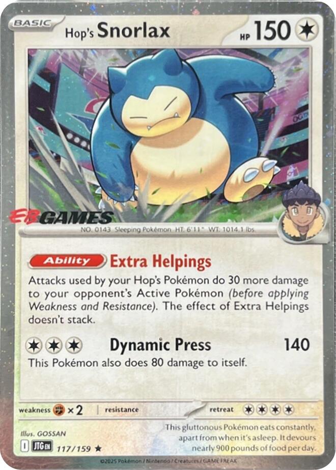 Hop's Snorlax (117/159) (EB Games) (Cosmos Holo) [Scarlet & Violet: Journey Together] | Gear Gaming Fayetteville