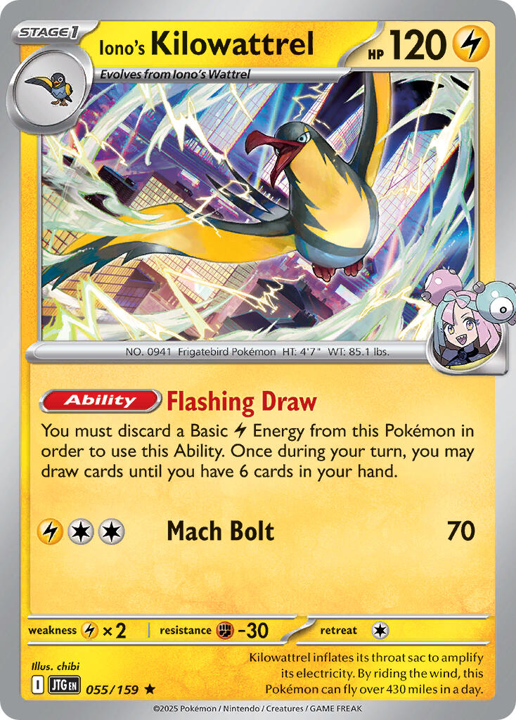 Iono's Kilowattrel (055/159) (Deck Exclusive) [Scarlet & Violet: Journey Together] | Gear Gaming Fayetteville