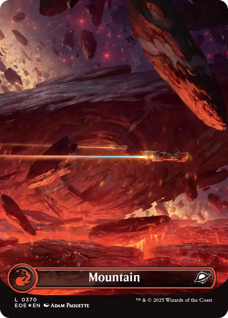 Mountain (0370) (Borderless) (Galaxy Foil) [Edge of Eternities] | Gear Gaming Fayetteville