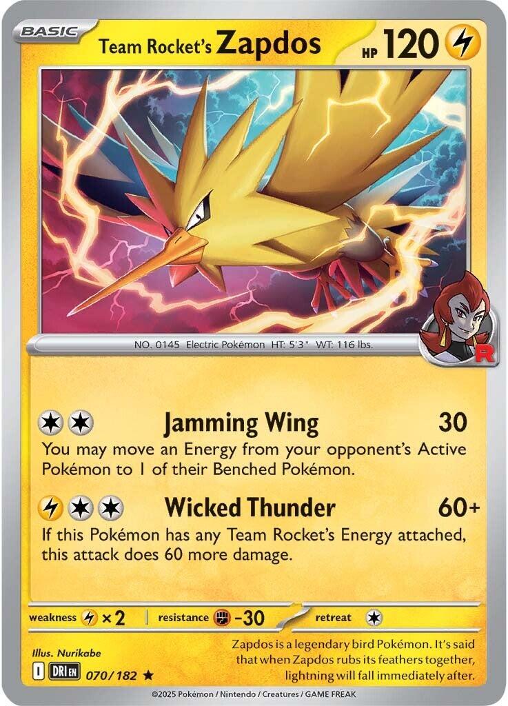 Team Rocket's Zapdos (070/182) [Scarlet & Violet: Destined Rivals] | Gear Gaming Fayetteville