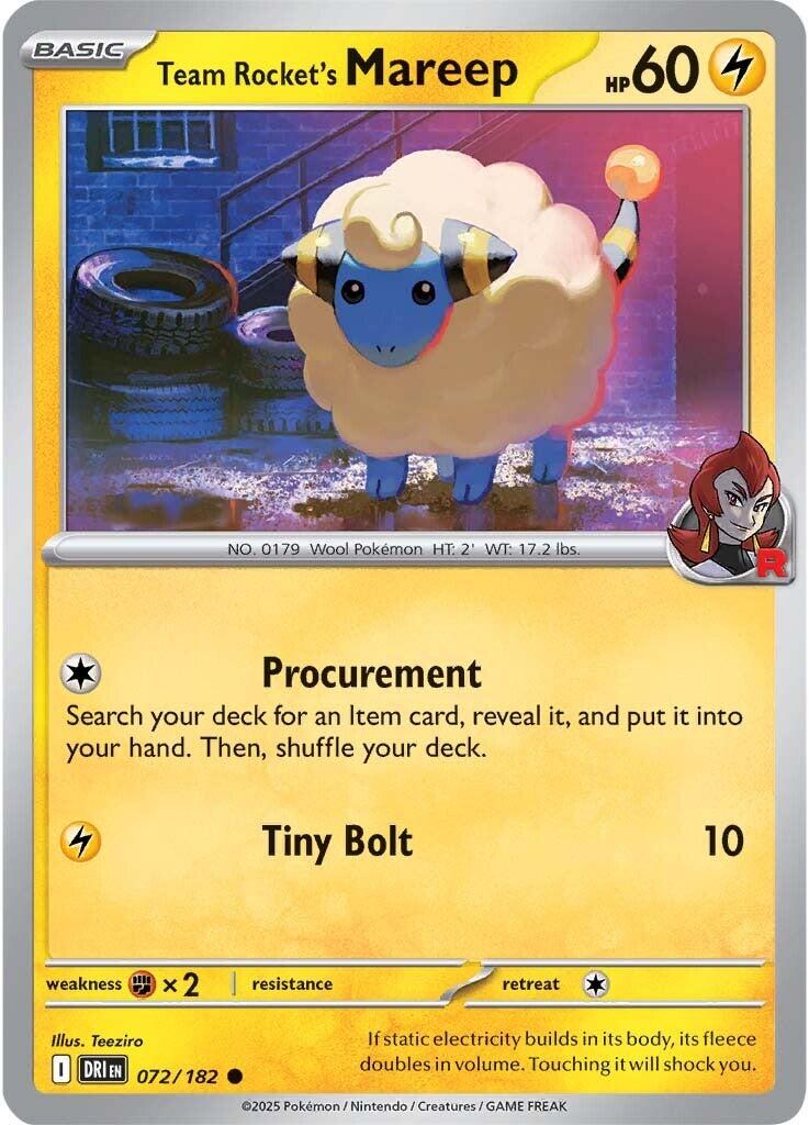 Team Rocket's Mareep (072/182) [Scarlet & Violet: Destined Rivals] | Gear Gaming Fayetteville