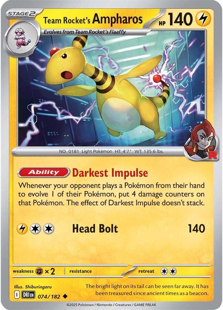 Team Rocket's Ampharos (074/182) [Scarlet & Violet: Destined Rivals] | Gear Gaming Fayetteville