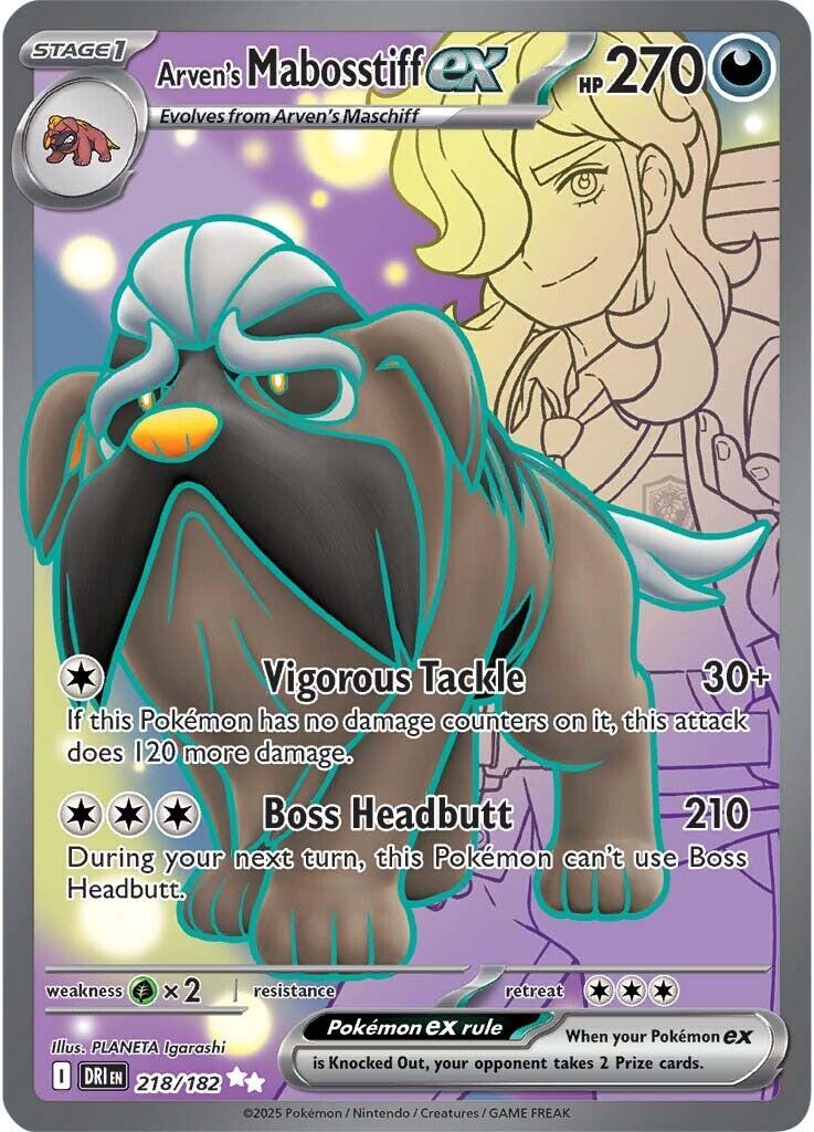 Arven's Mabosstiff ex (218/182) [Scarlet & Violet: Destined Rivals] | Gear Gaming Fayetteville