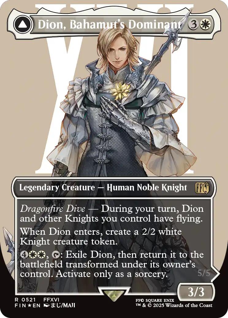 Dion, Bahamut's Dominant // Bahamut, Warden of Light (Borderless) (Surge Foil) [FINAL FANTASY] | Gear Gaming Fayetteville