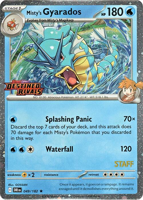 Misty's Gyarados (049/182) (Prerelease Staff) [Scarlet & Violet: Destined Rivals] | Gear Gaming Fayetteville
