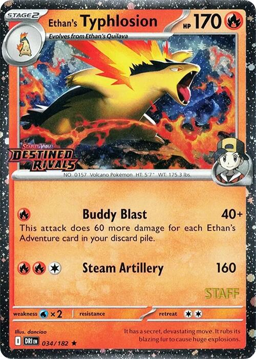 Ethan's Typhlosion (034/182) (Prerelease Staff) [Scarlet & Violet: Destined Rivals] | Gear Gaming Fayetteville