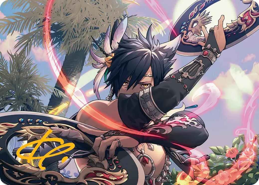 Dancer's Chakrams Art Card (Gold-Stamped Signature) [FINAL FANTASY Art Series] | Gear Gaming Fayetteville