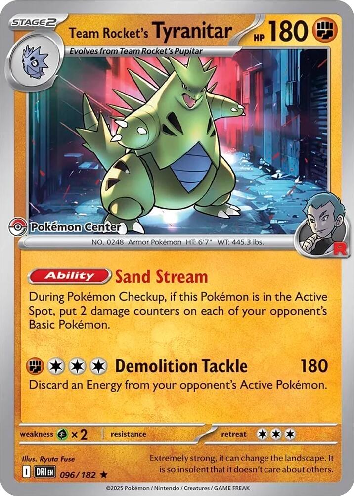 Team Rocket's Tyranitar (096/182) (Pokemon Center Exclusive) [Miscellaneous Cards] | Gear Gaming Fayetteville