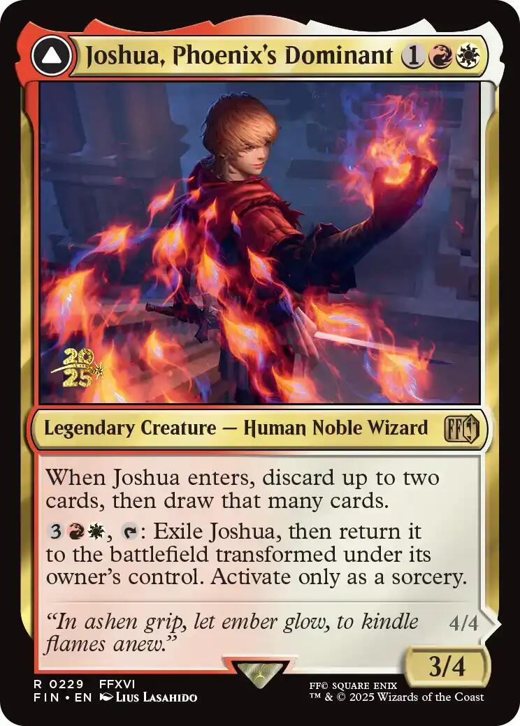 Joshua, Phoenix's Dominant // Phoenix, Warden of Fire [FINAL FANTASY Prerelease Promo] | Gear Gaming Fayetteville