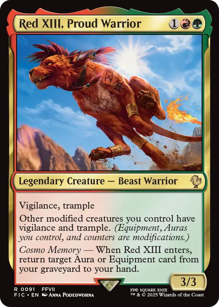 Red XIII, Proud Warrior (Surge Foil) [FINAL FANTASY Commander] | Gear Gaming Fayetteville
