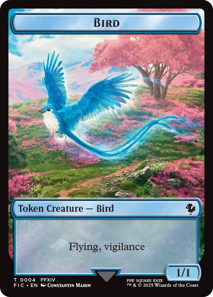 Bird // Hero (0004) Double Sided Token [FINAL FANTASY Commander Tokens] | Gear Gaming Fayetteville