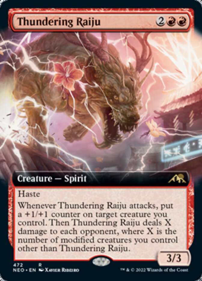 Thundering Raiju (Extended Art) [Kamigawa: Neon Dynasty] | Gear Gaming Fayetteville