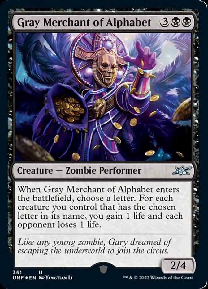 Gray Merchant of Alphabet (Galaxy Foil) [Unfinity] | Gear Gaming Fayetteville