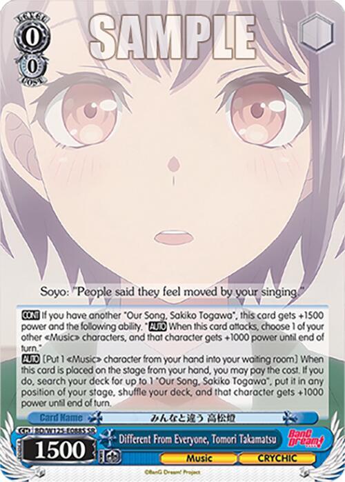 Different From Everyone, Tomori Takamatsu (SR) - [MyGO!!!!! x Ave Mujica] | Gear Gaming Fayetteville