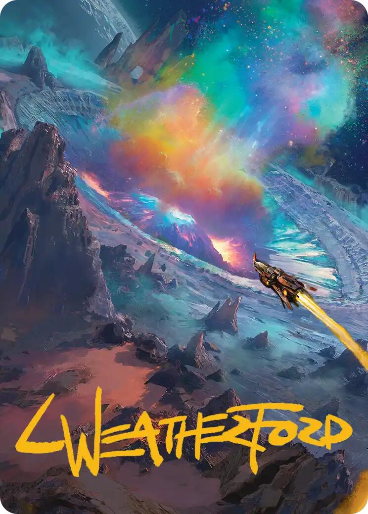 Meteor Crater Art Card (Gold-Stamped Signature) [Edge of Eternities Art Series] | Gear Gaming Fayetteville