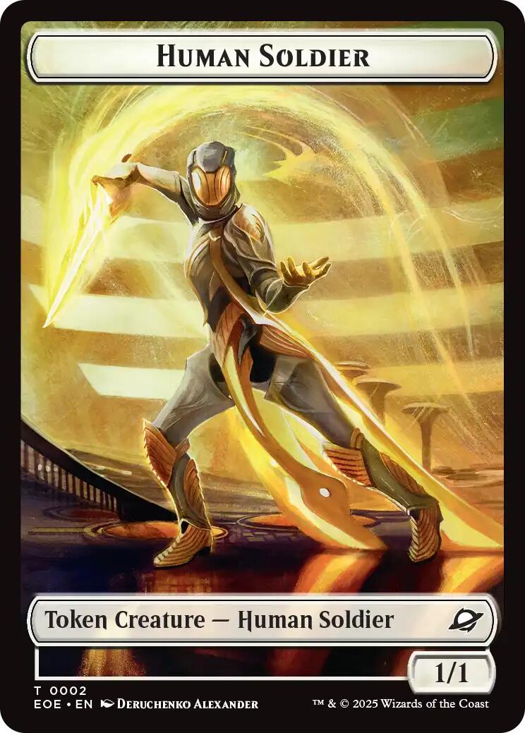 Human Soldier // Lander (0008) Double-Sided Token [Edge of Eternities Tokens] | Gear Gaming Fayetteville