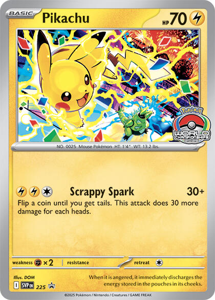 Pikachu (225) (World Championship 2025) [Scarlet & Violet: Black Star Promos] | Gear Gaming Fayetteville