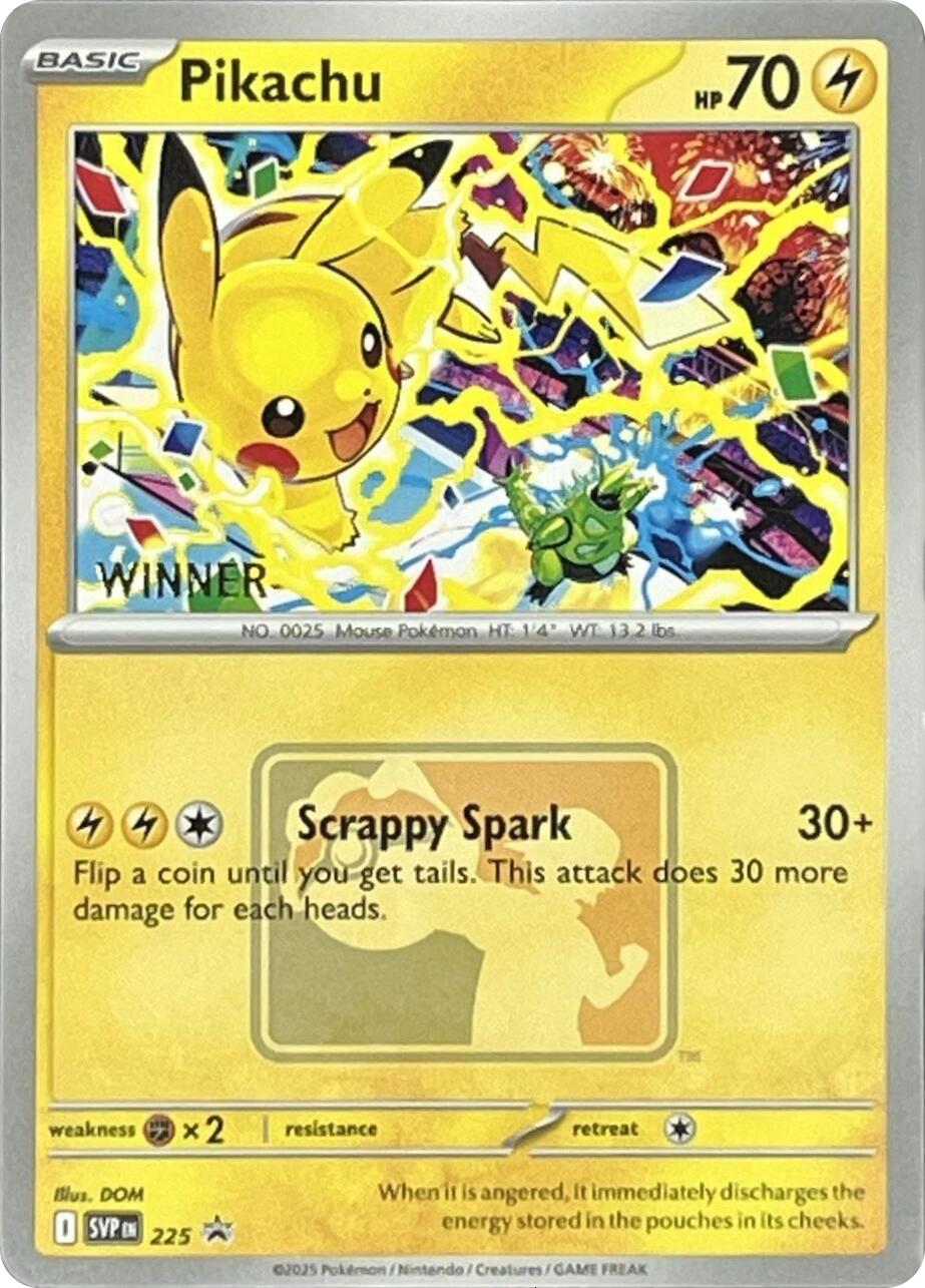 Pikachu (225) (World Championship 2025) [Winner] [Scarlet & Violet: Black Star Promos] | Gear Gaming Fayetteville