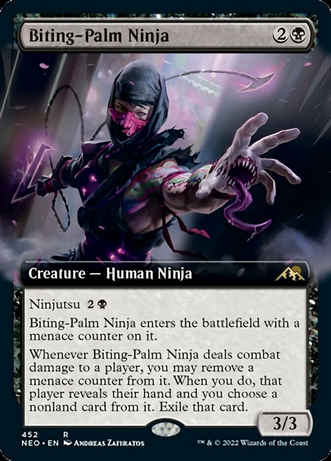 Biting-Palm Ninja (Extended Art) [Kamigawa: Neon Dynasty] | Gear Gaming Fayetteville