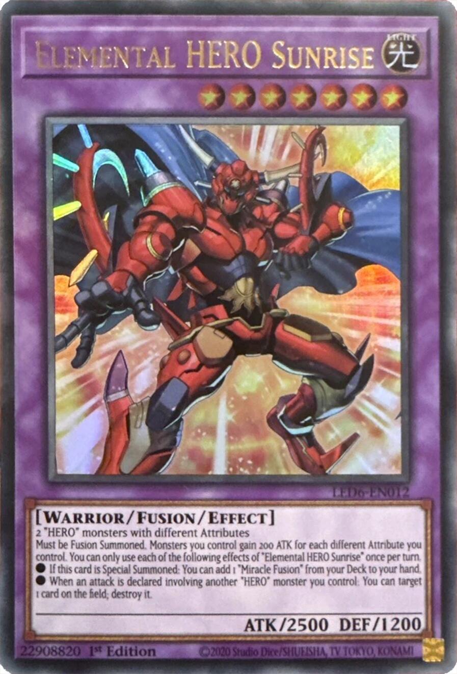 Elemental HERO Sunrise (2020 Date Reprint) [LED6-EN012] Ultra Rare | Gear Gaming Fayetteville