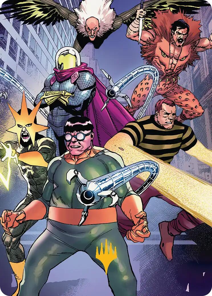 Behold the Sinister Six! Art Card (45/54) (Gold-Stamped Planeswalker Symbol) [Marvel's Spider-Man Art Series] | Gear Gaming Fayetteville