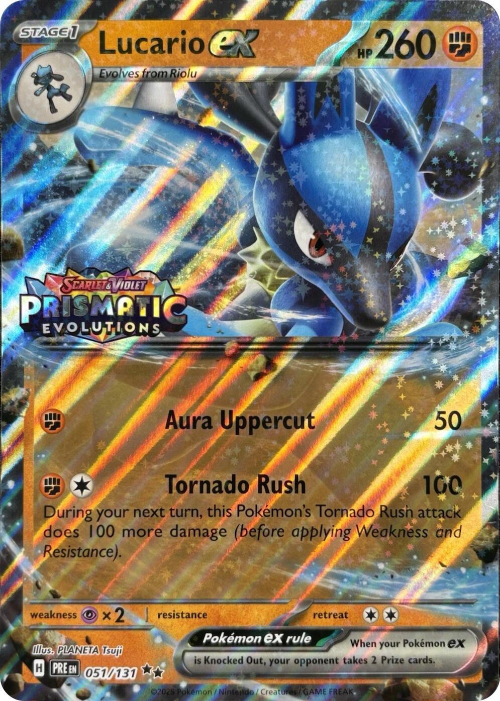 Lucario ex (051/131) (Prismatic Evolutions Stamp) [Miscellaneous Cards] | Gear Gaming Fayetteville