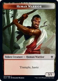 Human Warrior // Food (16) Double-Sided Token [Throne of Eldraine Tokens] | Gear Gaming Fayetteville