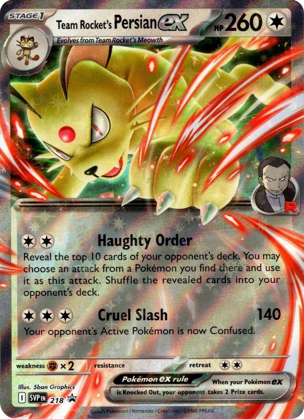 Team Rocket's Persian ex (218) [Scarlet & Violet: Black Star Promos] | Gear Gaming Fayetteville