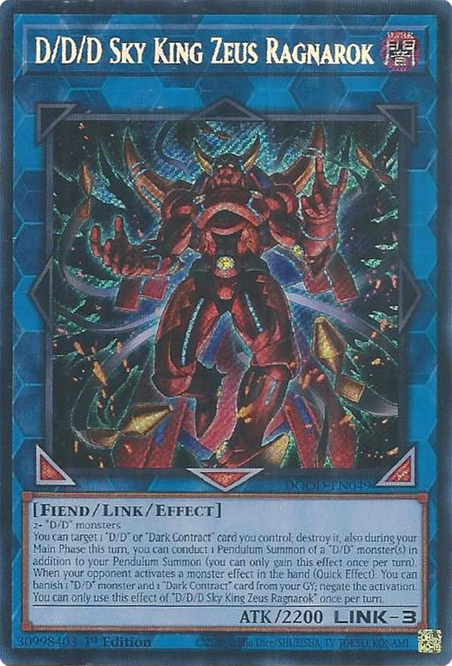 D/D/D Sky King Zeus Ragnarok [DOOD-EN049] Secret Rare | Gear Gaming Fayetteville
