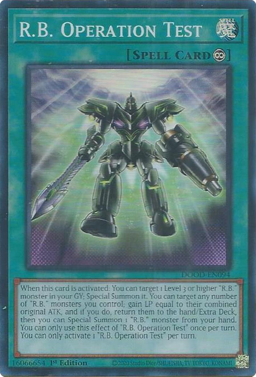 R.B. Operation Test [DOOD-EN094] Super Rare | Gear Gaming Fayetteville