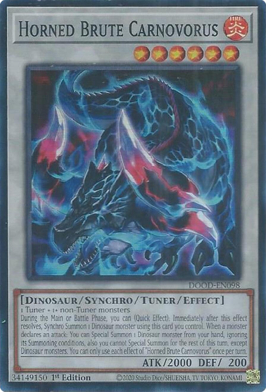 Horned Brute Carnovorus [DOOD-EN098] Super Rare | Gear Gaming Fayetteville