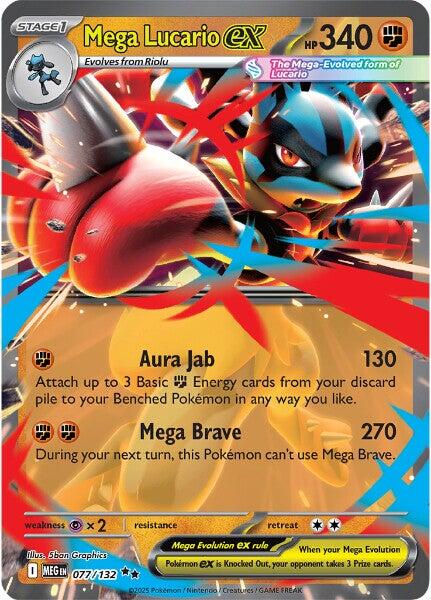 Mega Lucario ex (077/132) [Mega Evolution: Base Set] | Gear Gaming Fayetteville