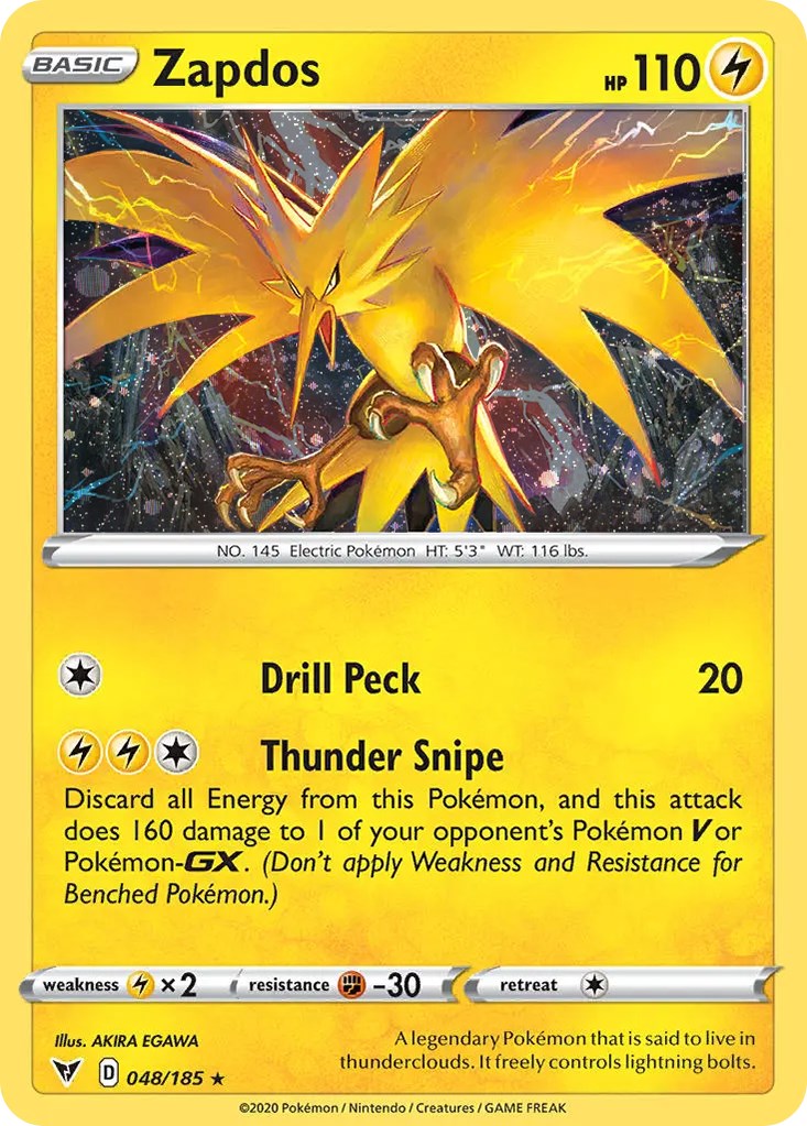 Zapdos (048/185) (Cosmos Holo) [Sword & Shield: Vivid Voltage] | Gear Gaming Fayetteville
