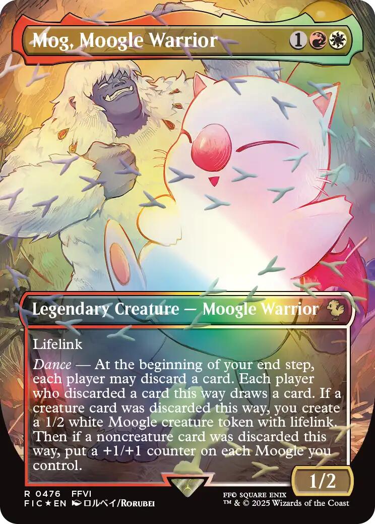 Mog, Moogle Warrior (Borderless) (Chocobo Track Foil) [FINAL FANTASY Commander] | Gear Gaming Fayetteville