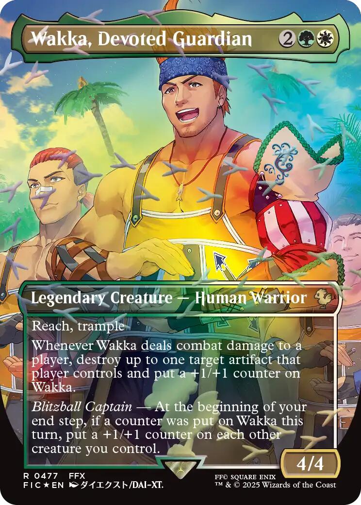 Wakka, Devoted Guardian (Borderless) (Chocobo Track Foil) [FINAL FANTASY Commander] | Gear Gaming Fayetteville