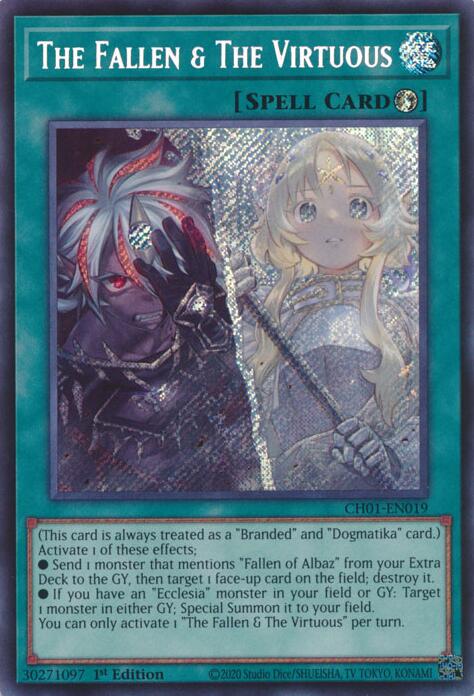 The Fallen & The Virtuous (Secret Rare) [CH01-EN019] Secret Rare | Gear Gaming Fayetteville